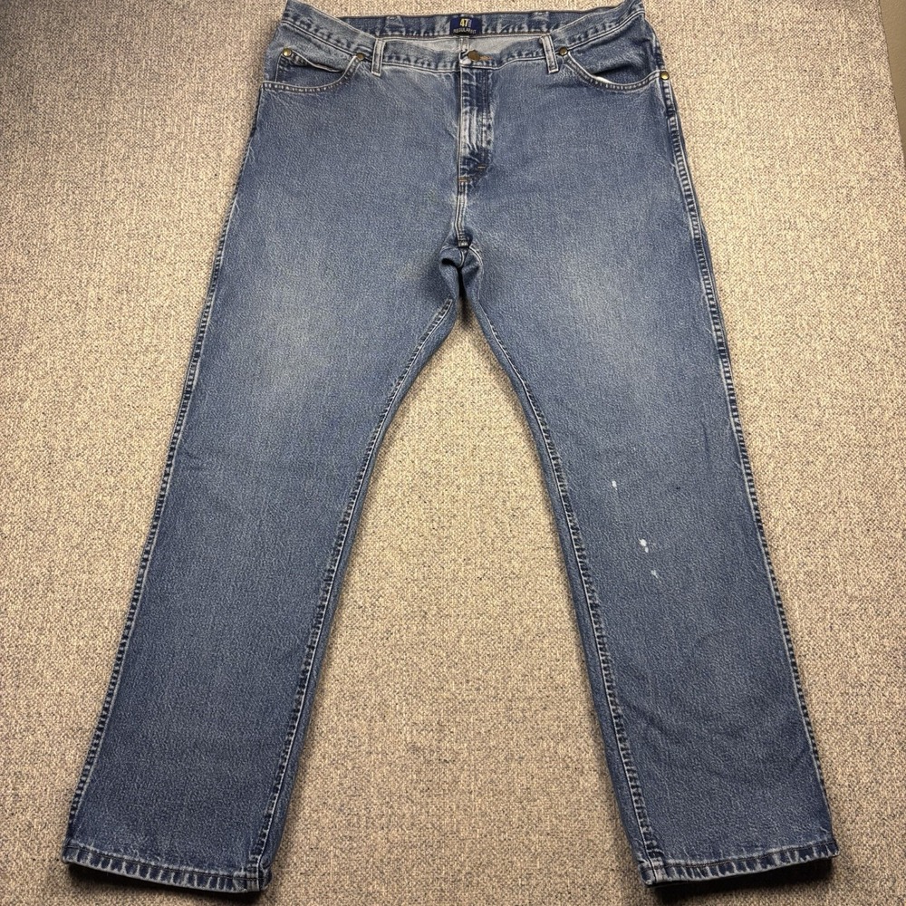 Wrangler 47MWZPW Western Regular Fit Straight Denim Blue Jeans Mens Size 40x32‎